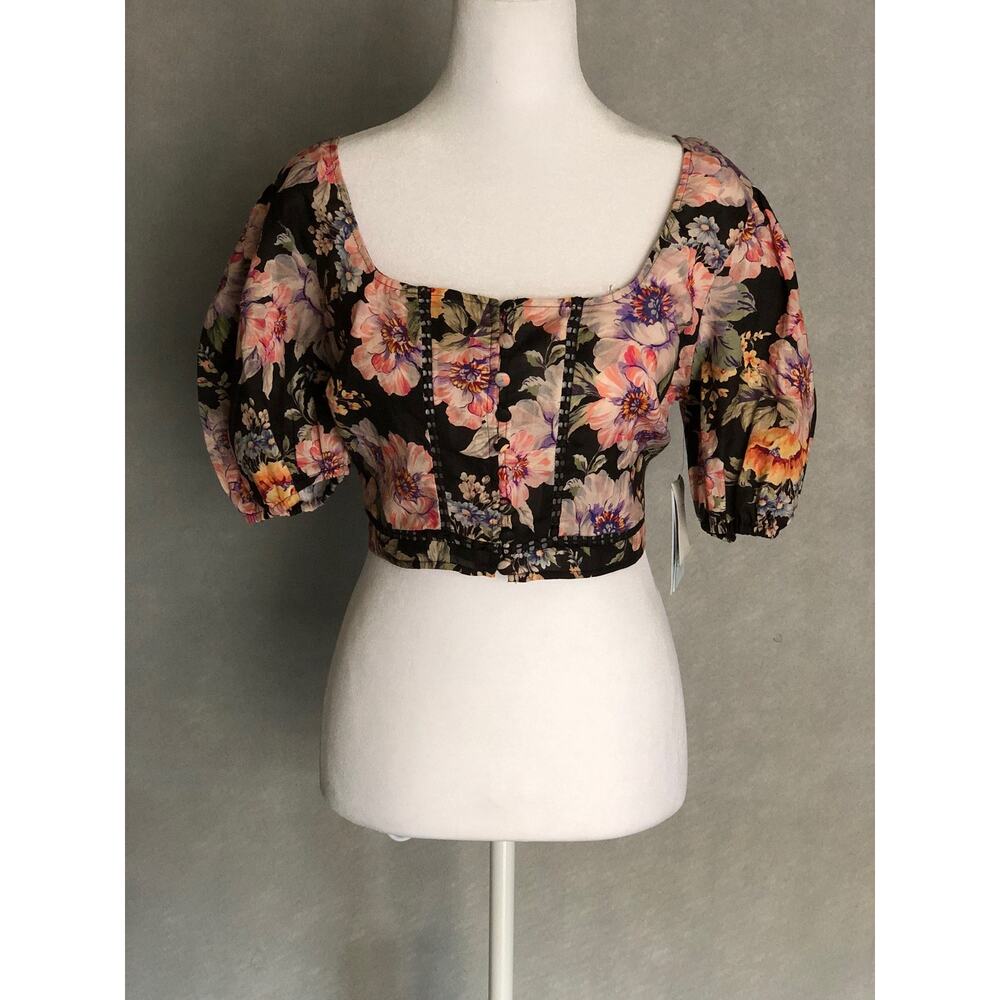 GUESS Cassandra Top Small Puff Sleeve Women's Size NEW